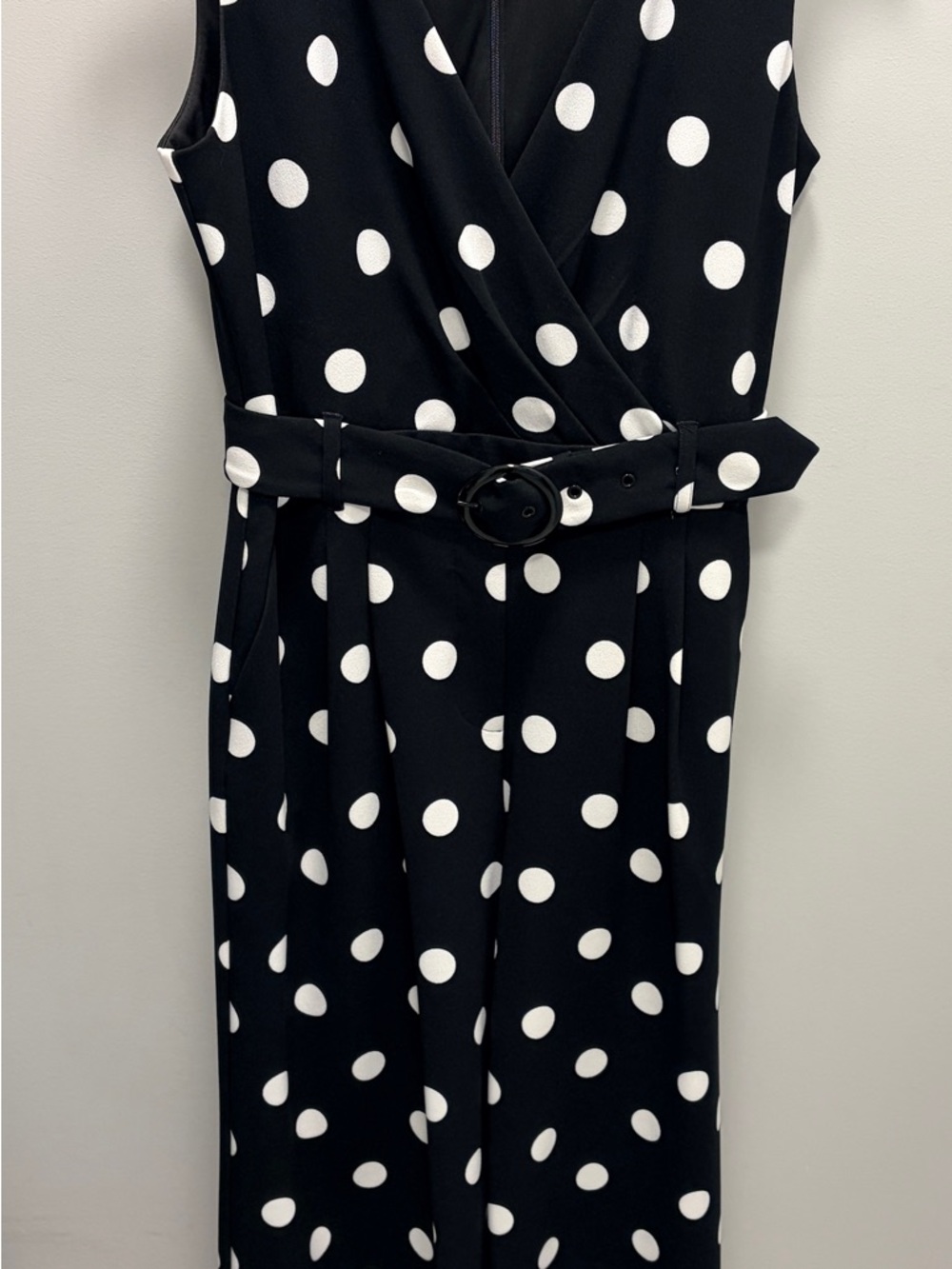 Karl Lagerfeld Jumpsuit: Black  with White Polka Dots. - Picture 6 of 10